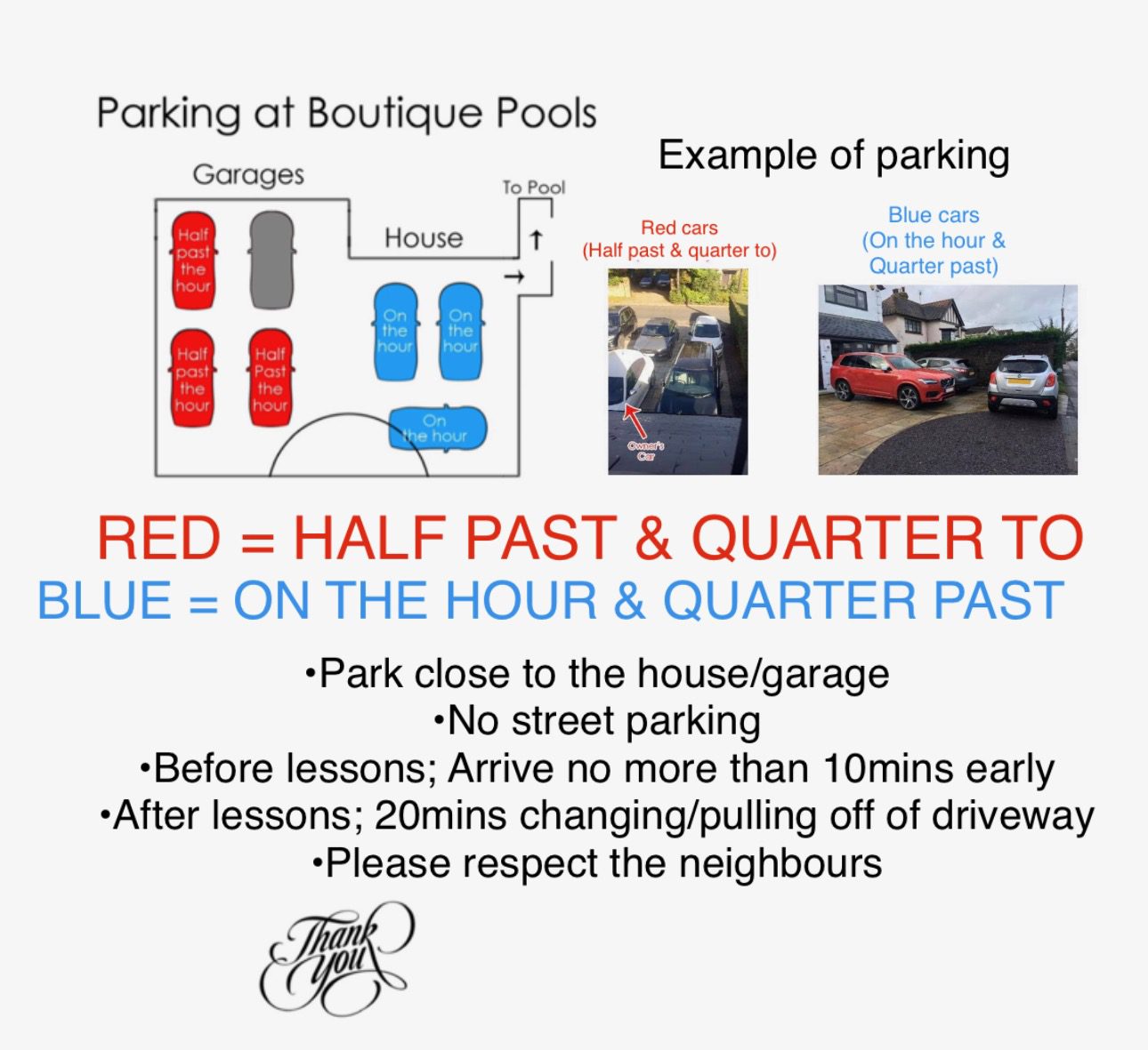 Parking plan for Twin Oaks Swimming Pool